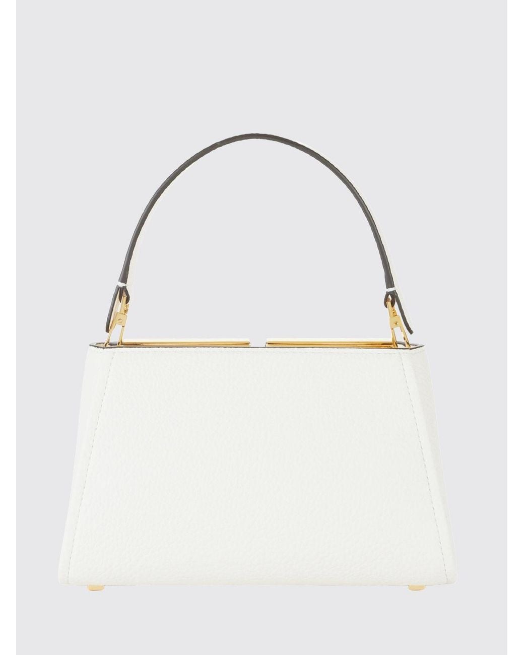 Elisabetta Franchi Natural Small Flared Tote Bag With Metal Logo