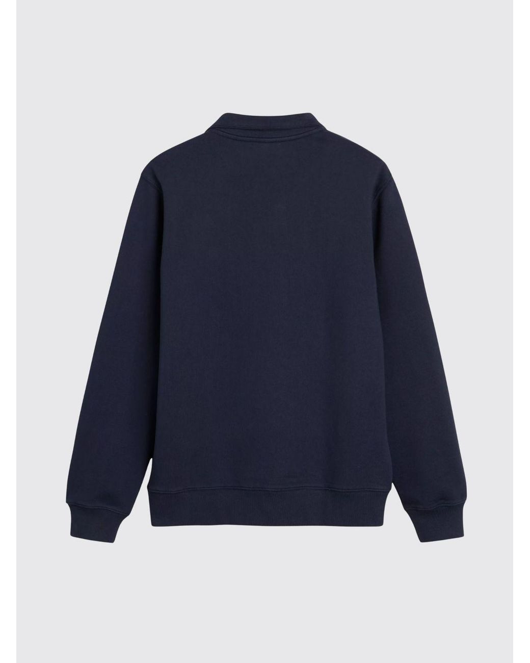 Levi's Blue Regular Fit Cotton Sweatshirt With High Neck, Contrast Logo And Half-Zip for men