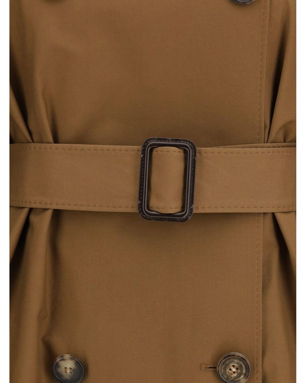 Max Mara Natural Double-Breasted Cotton Trench Coat
