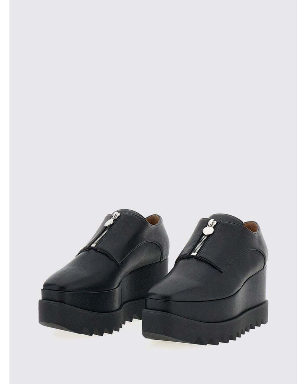 Stella McCartney Black Elyse Faux Leather Platform Derby Shoes With Square Toe