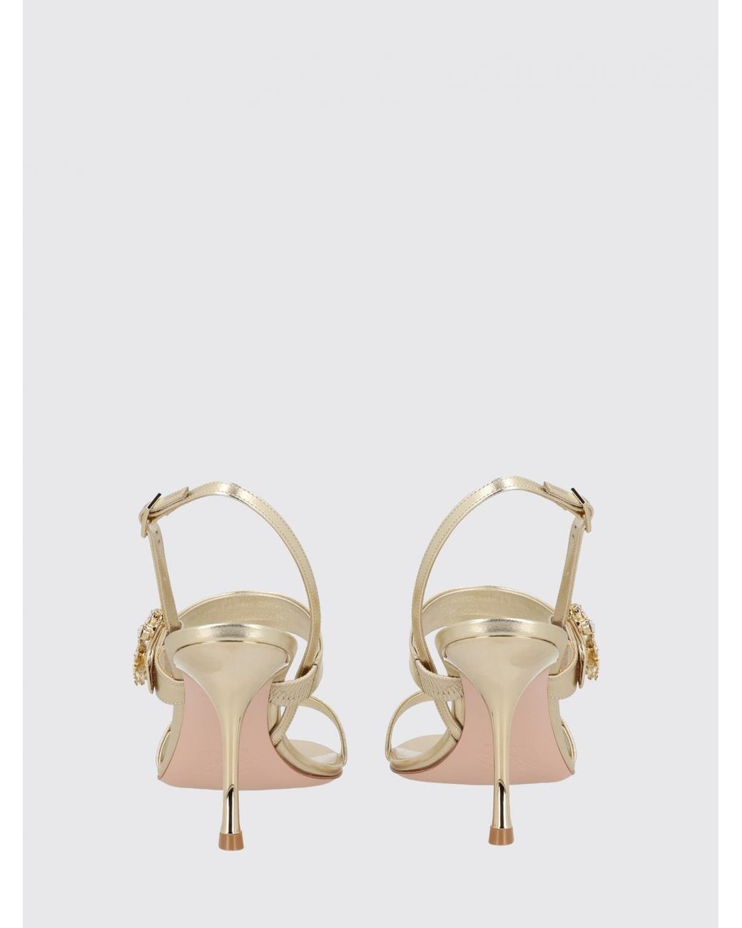 Roger Vivier White Efflorescence Laminated Nappa Slingback Sandals With Jewel Buckle