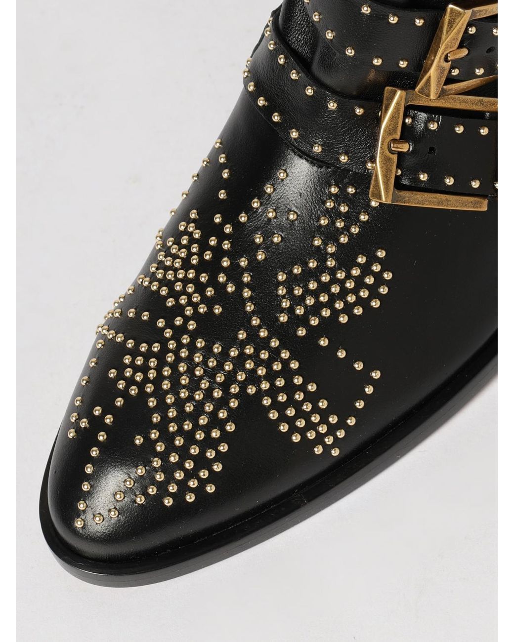 Chloé Black ChloÉ Susanna Nappa Ankle Boots With Micro Studs