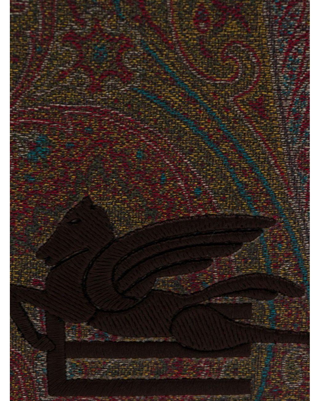Etro Pouch Aus Beschichteter Baumwolle Mit Paisley-Print Und Leder in Brown für Herren