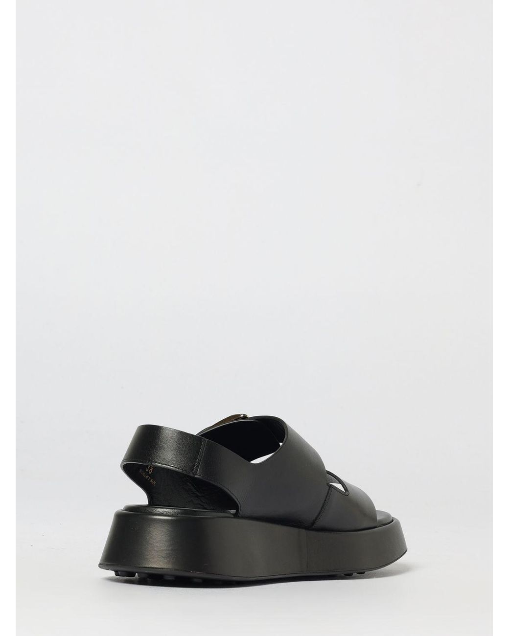 Tod's Black Leather Sandals