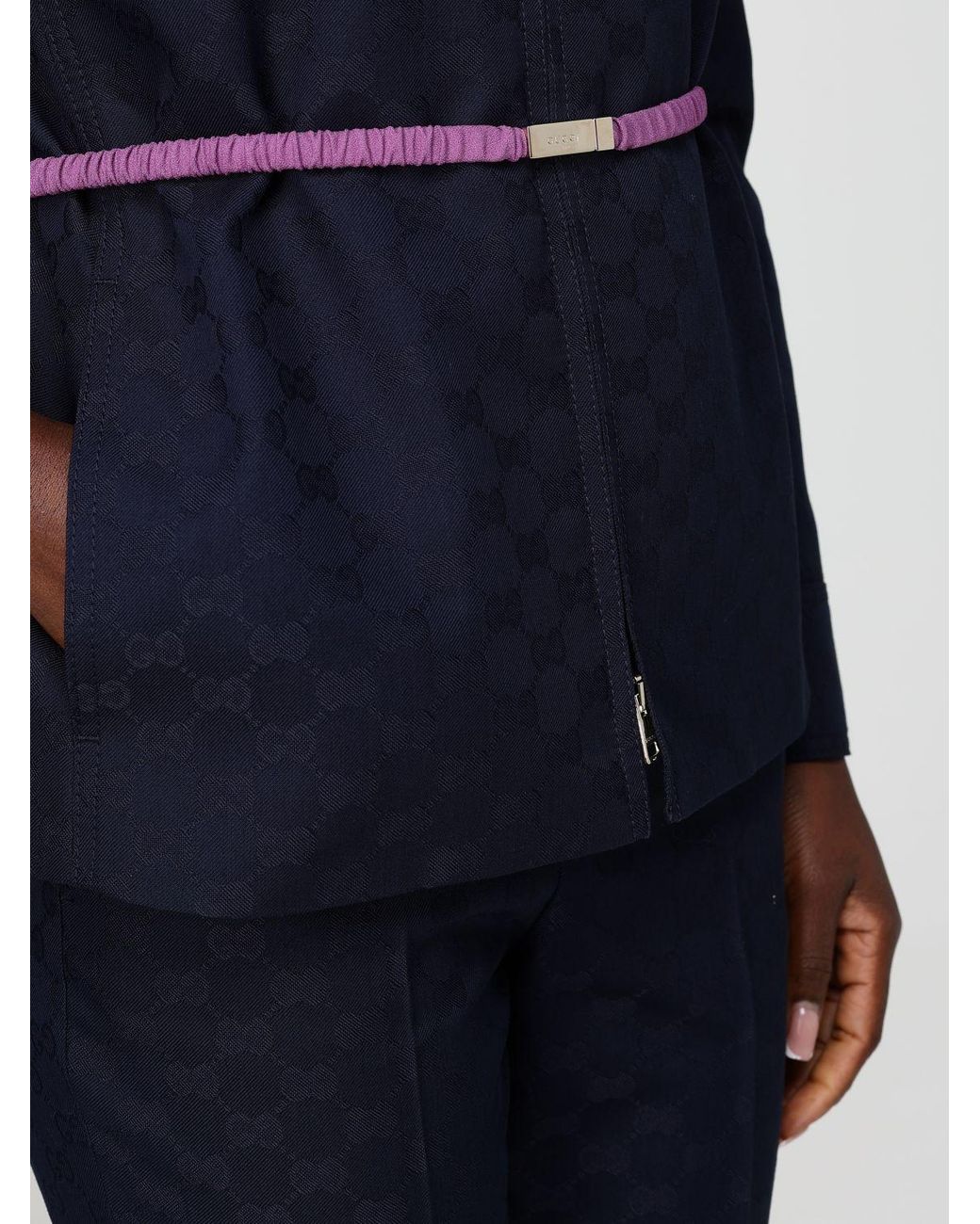 Chaqueta Gg De Mezcla De Algodón Gucci de color Blue