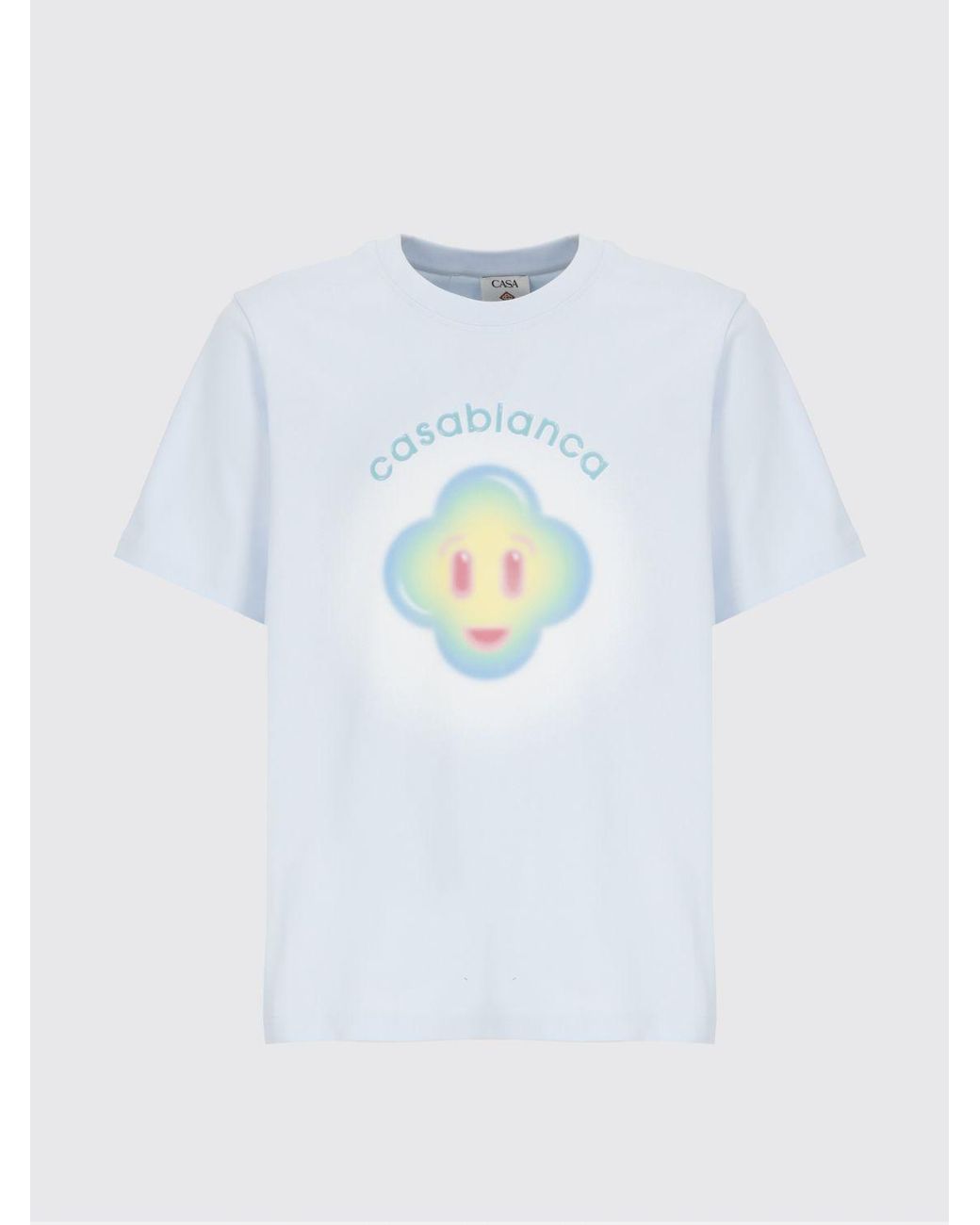 Casablanca Blue Printed Organic Cotton T-Shirt for men