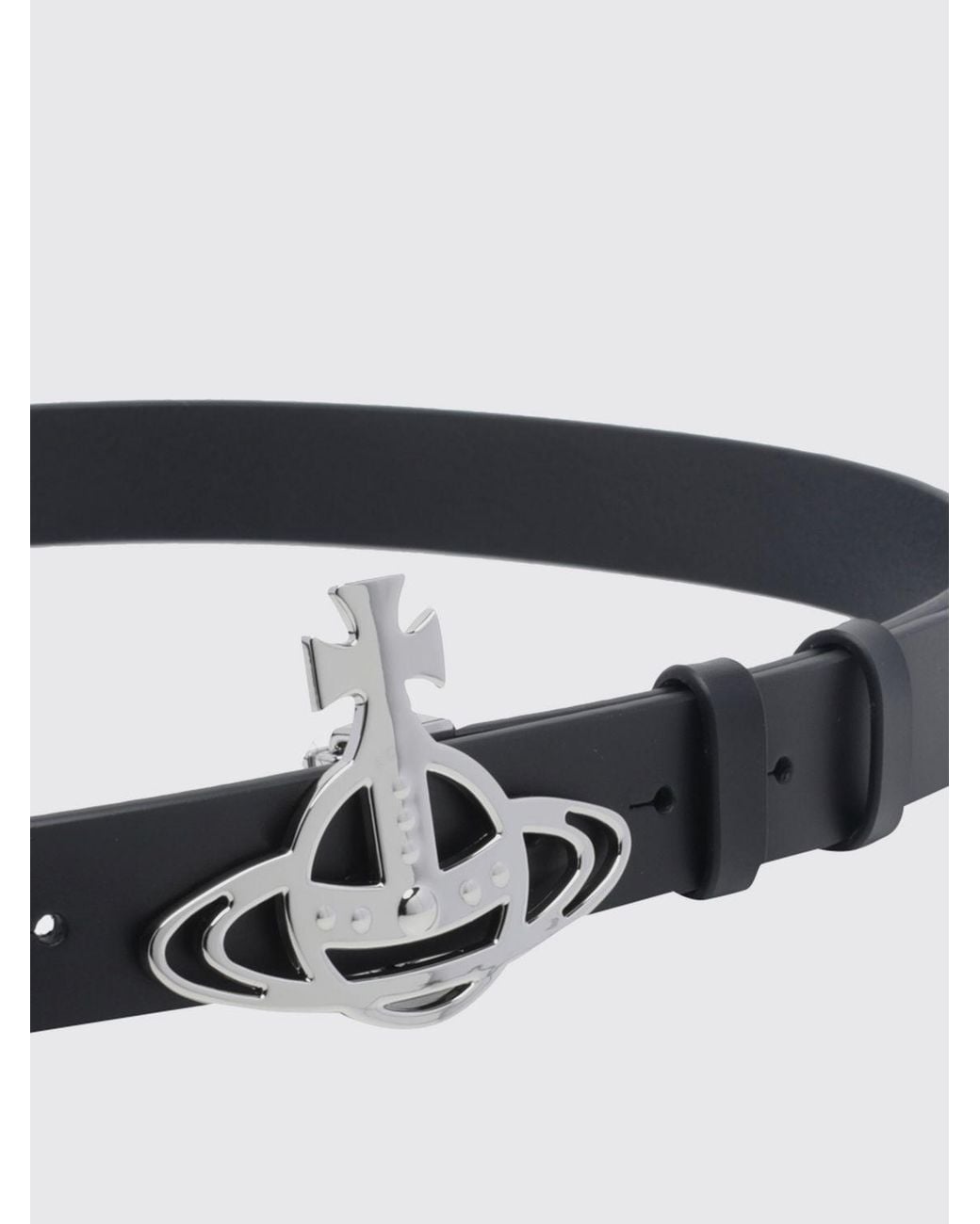 Vivienne Westwood White Orb Monogram Buckle Calf Leather Belt