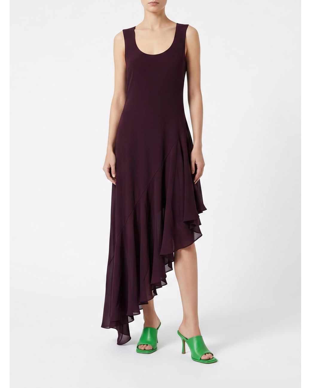 Alaïa Purple Asymmetric Jersey Dress