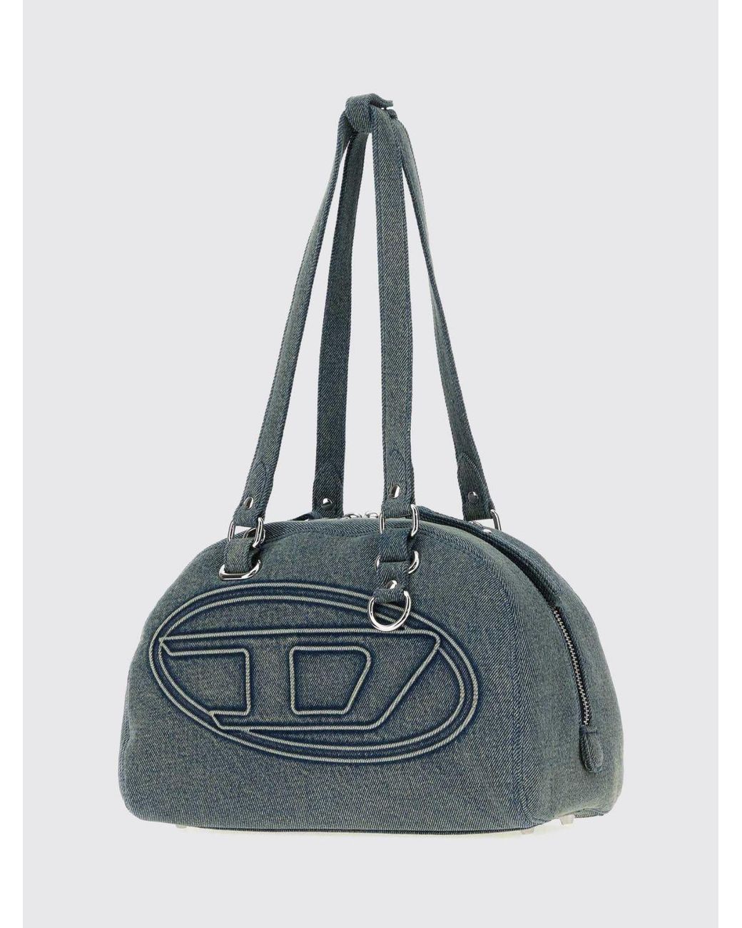DIESEL Blue 1Dr Dome Monogram Denim Shoulder Bag With Oval D Logo