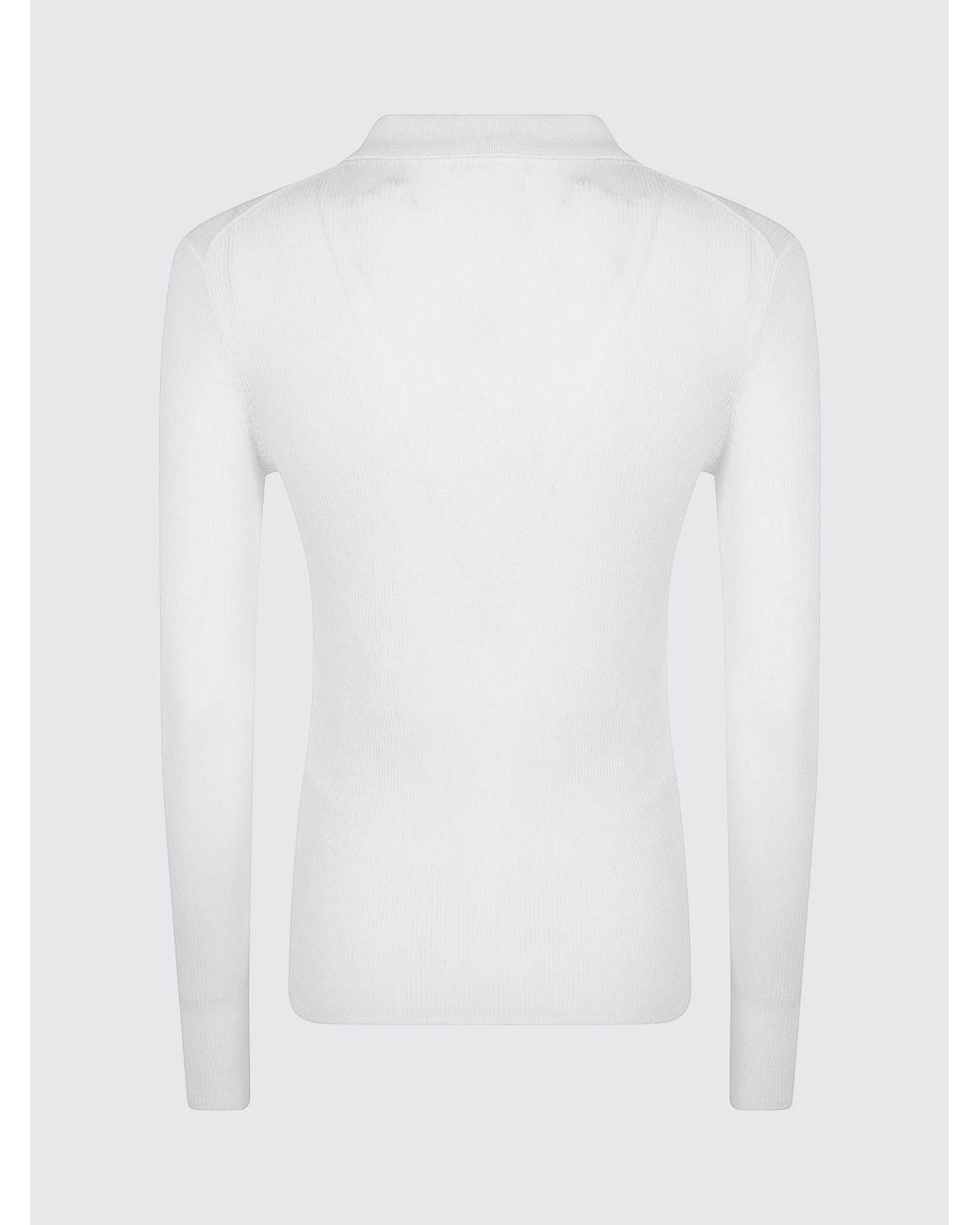 P.A.R.O.S.H. White P.A.R.O.S.H. Slim Fit Long-Sleeved Polo