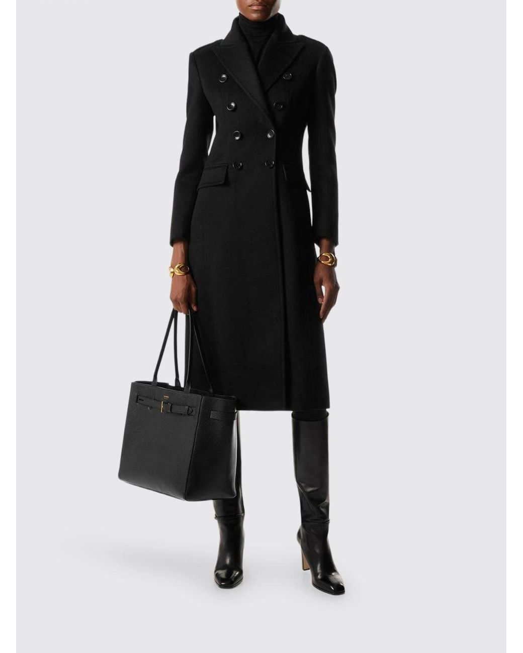 Tom Ford Black Audrey Medium Hammered Leather Bag