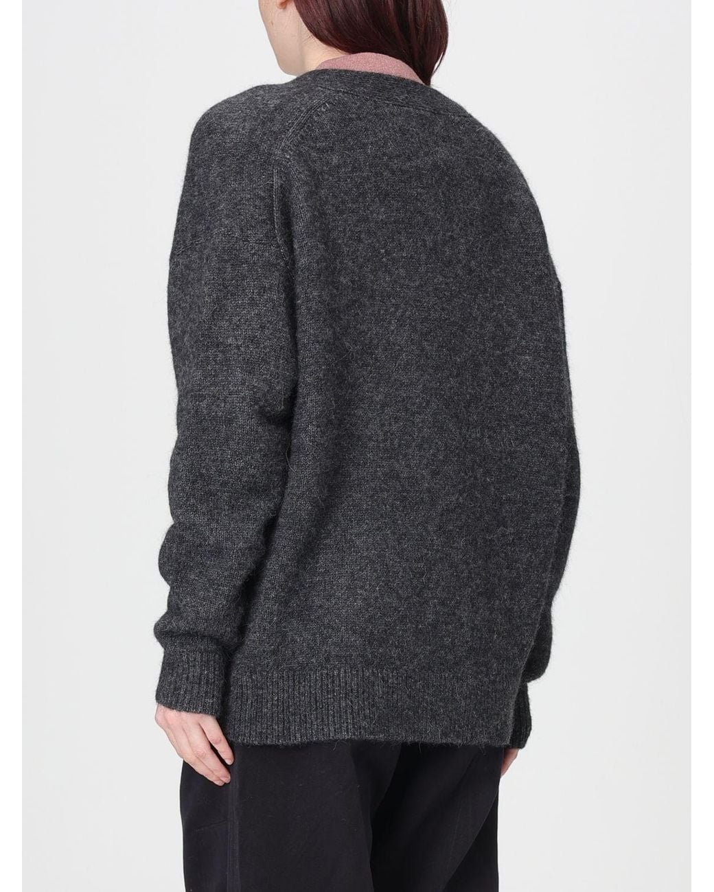 Cárdigan De Lana De Alpaca Con Logo Isabel Marant de color Gray