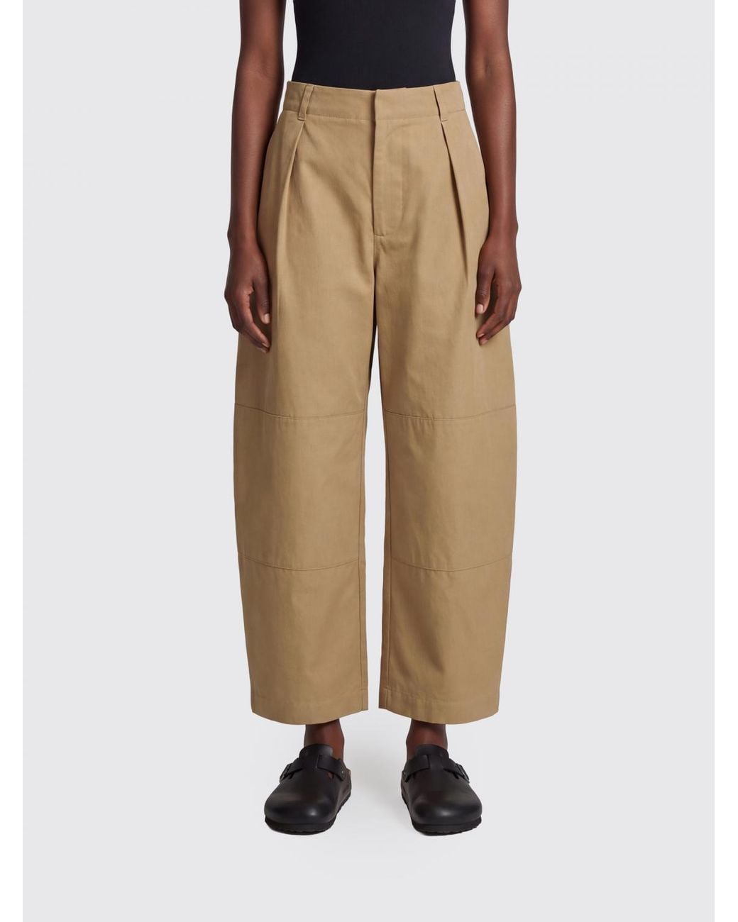 Loewe Natural Pleated Wide-Leg Baggy Cotton Trousers