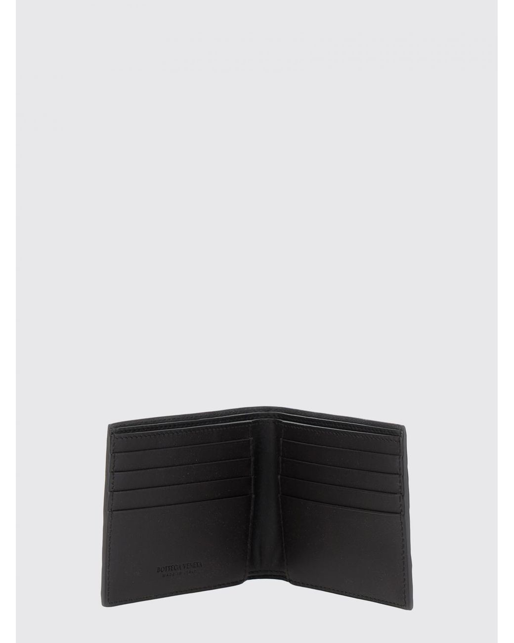 Bottega Veneta White Woven Calfskin Bifold Wallet for men