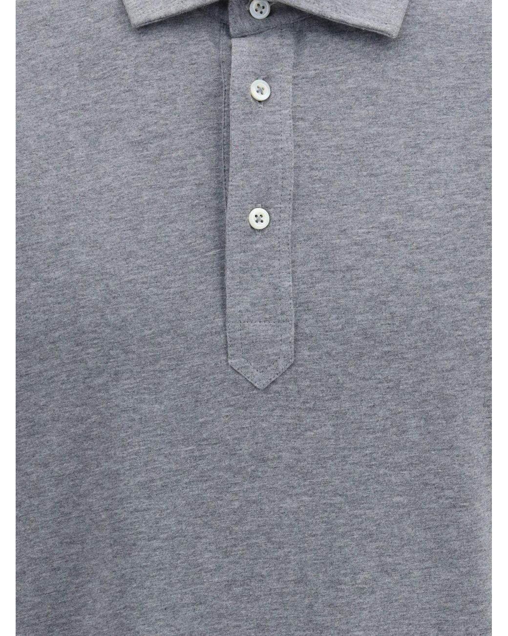 Brunello Cucinelli Gray Polo Shirt for men