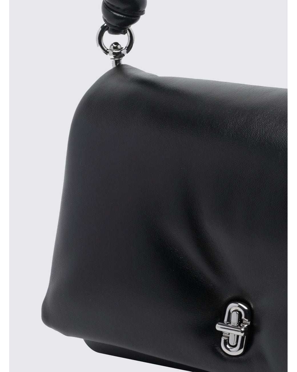 Marc Jacobs Black The Dual Puffy Leather Shoulder Bag With A Knotted Handle