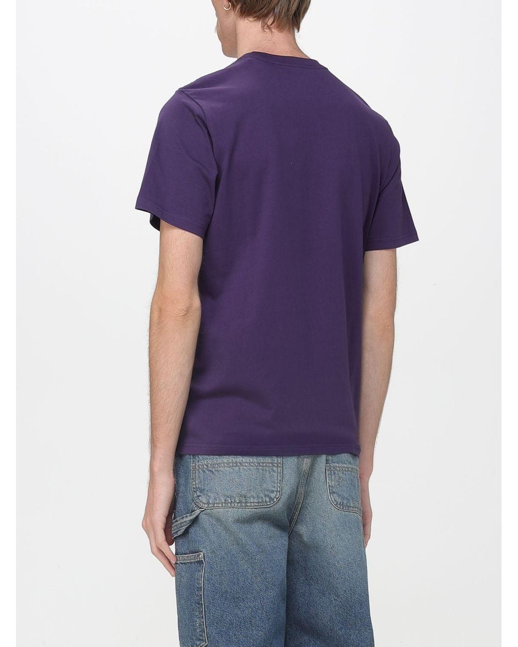 Carhartt Purple Cotton Jersey T-Shirt With Logo for men