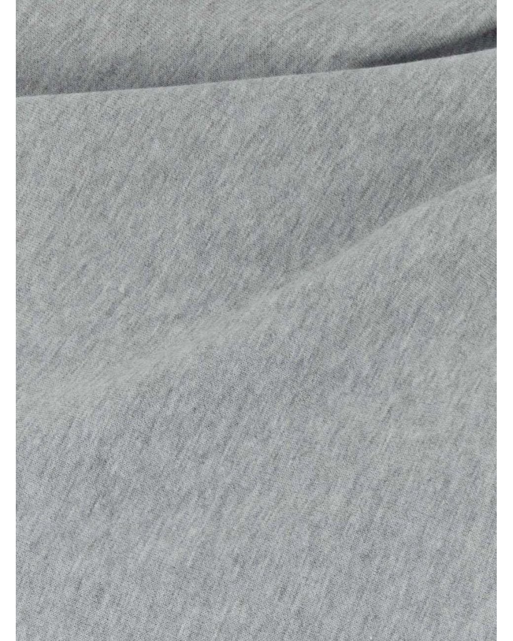 Magda Butrym Gray High Neck Draped Cotton Sweatshirt With Relaxed Fit