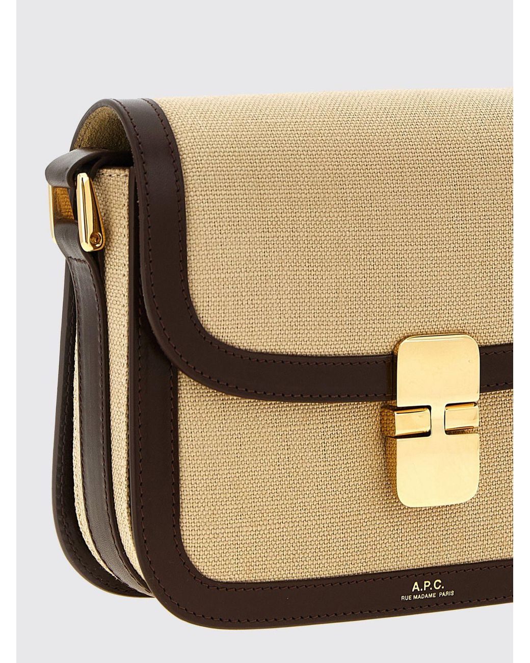 A.P.C. Natural Grace Canvas And Leather Bag