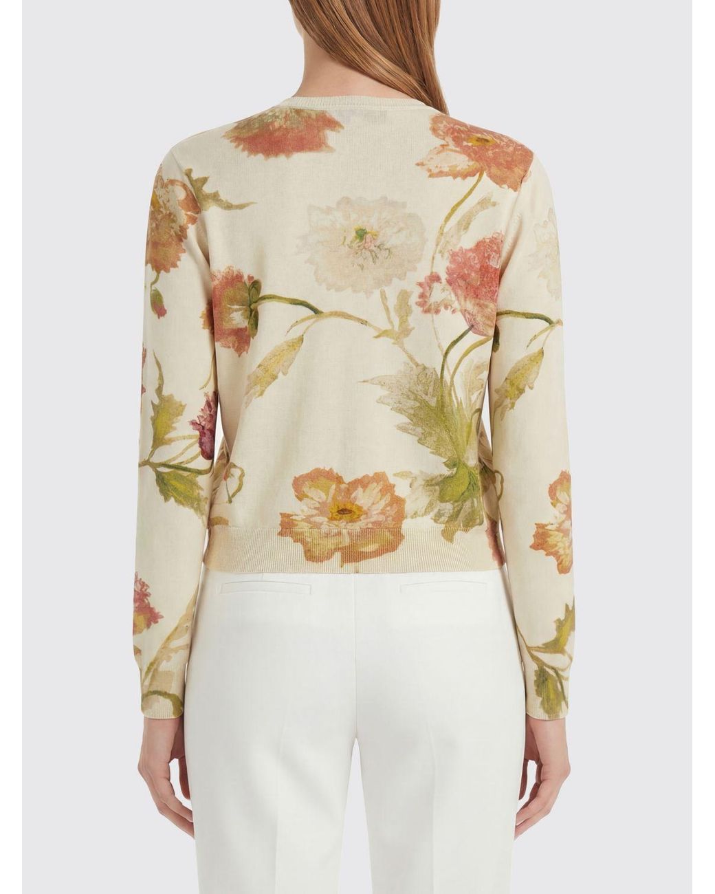 Carolina Herrera White Floral Cotton And Silk Cardigan