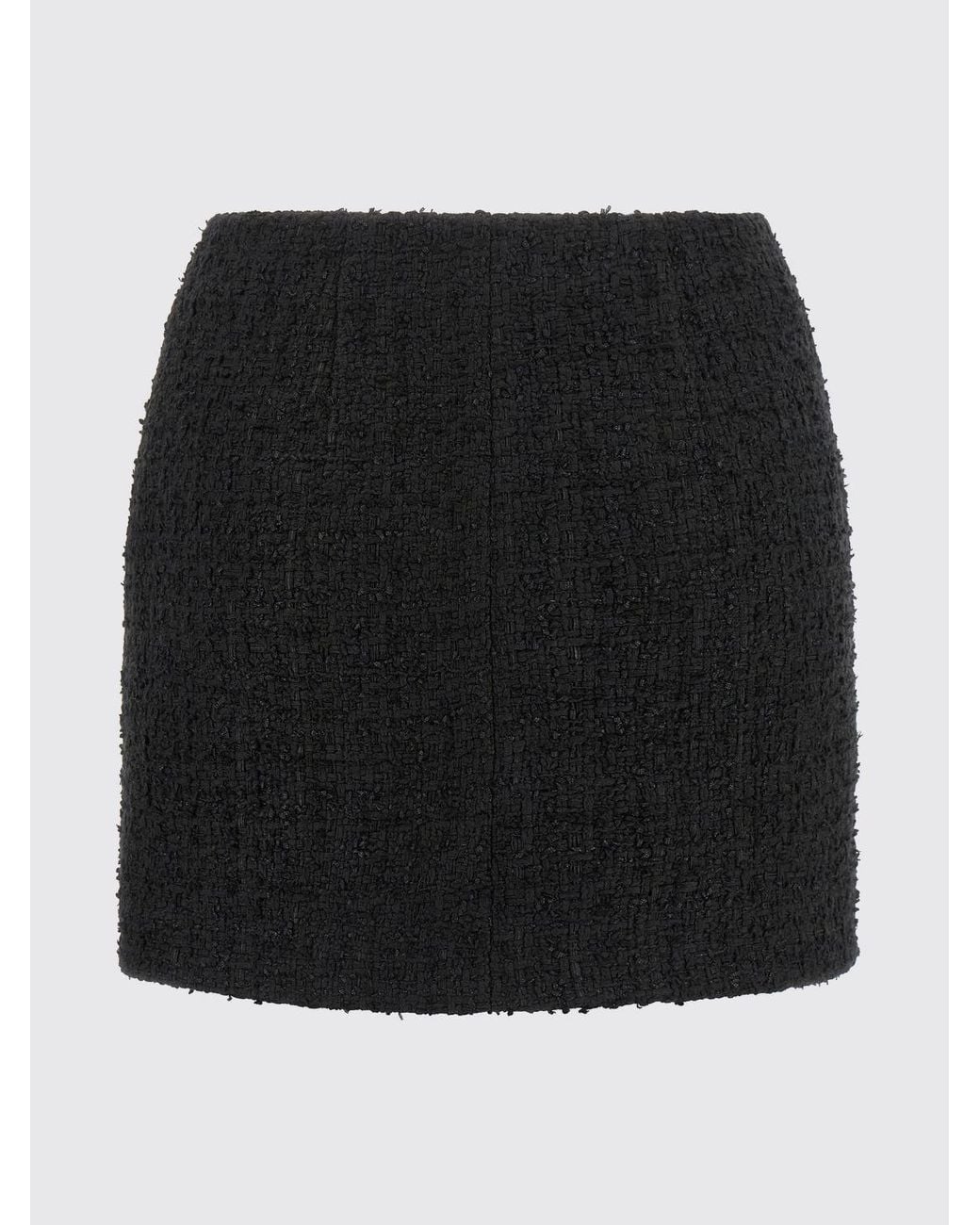 Balmain Black High-Waisted Cotton-Blend Pencil Mini Skirt With Buttons