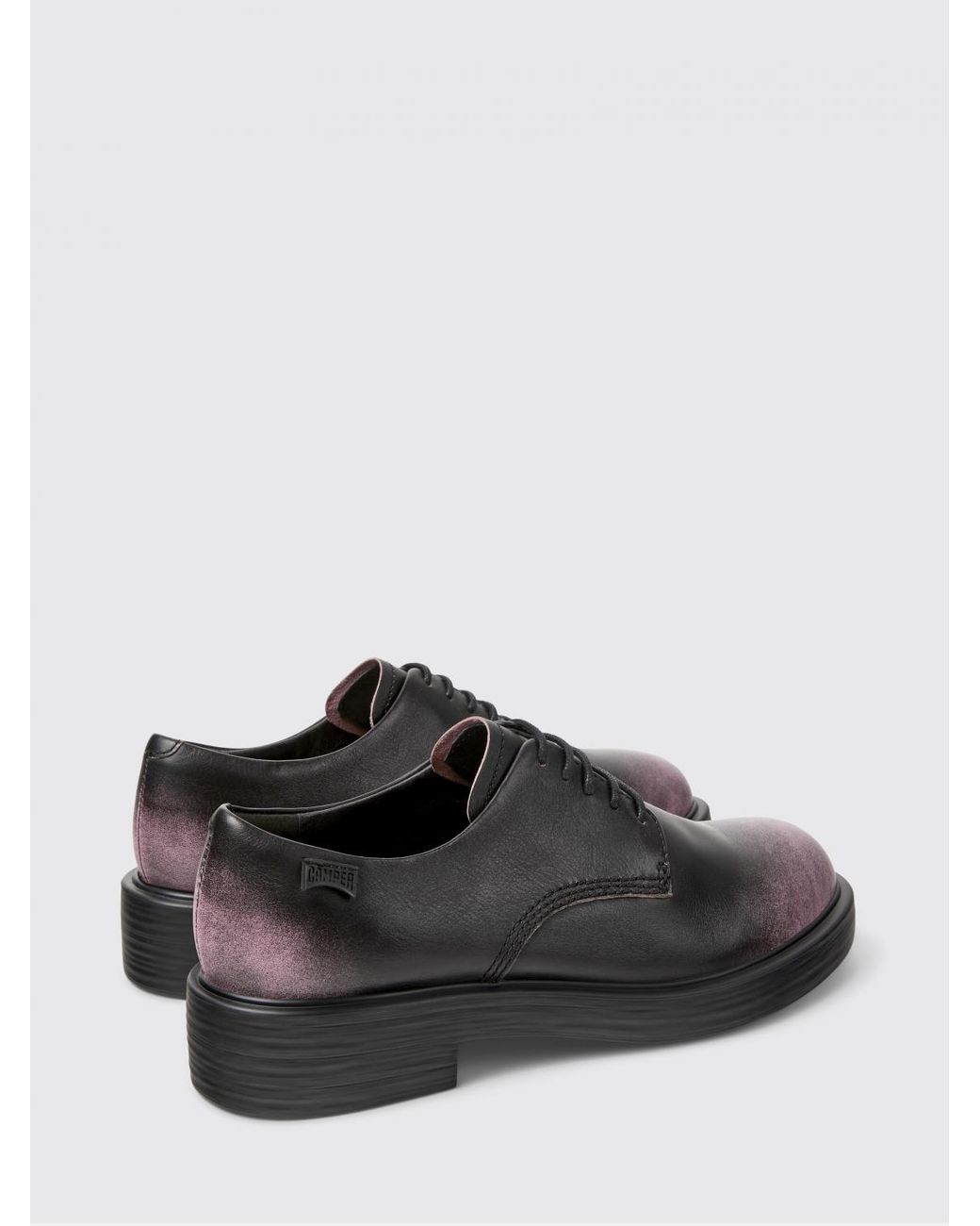 Camper Black Dean Smoked Recycled Leather Derby Shoes