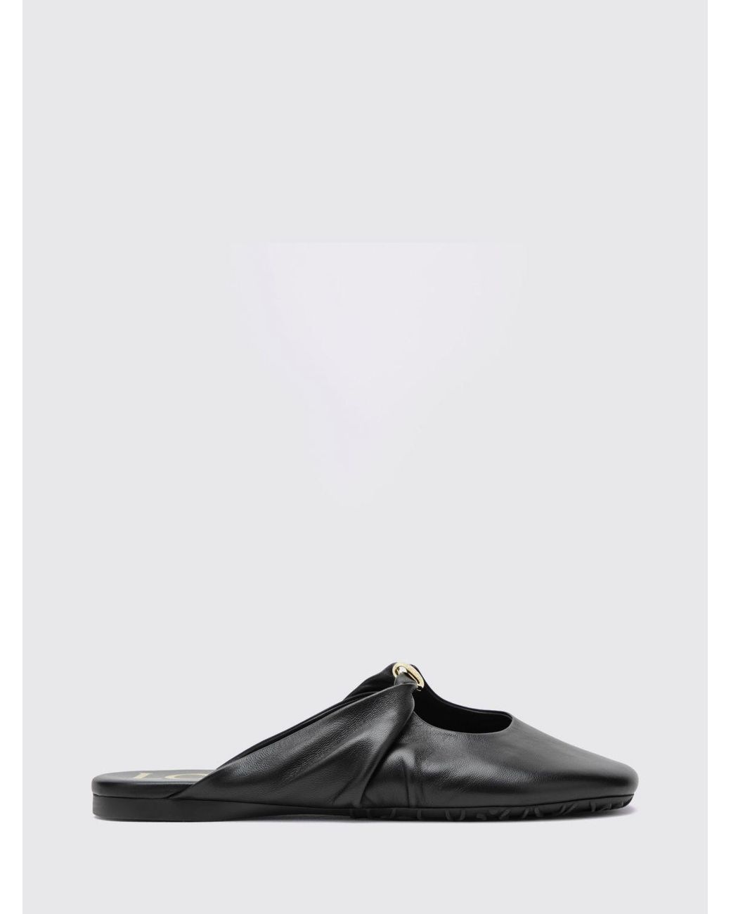 Loewe Black Pebble Draped Nappa Leather Mules