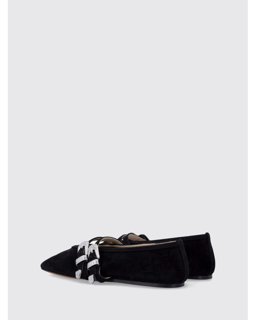 Le Monde Beryl White Suede Mary Jane Flats With Double Strap
