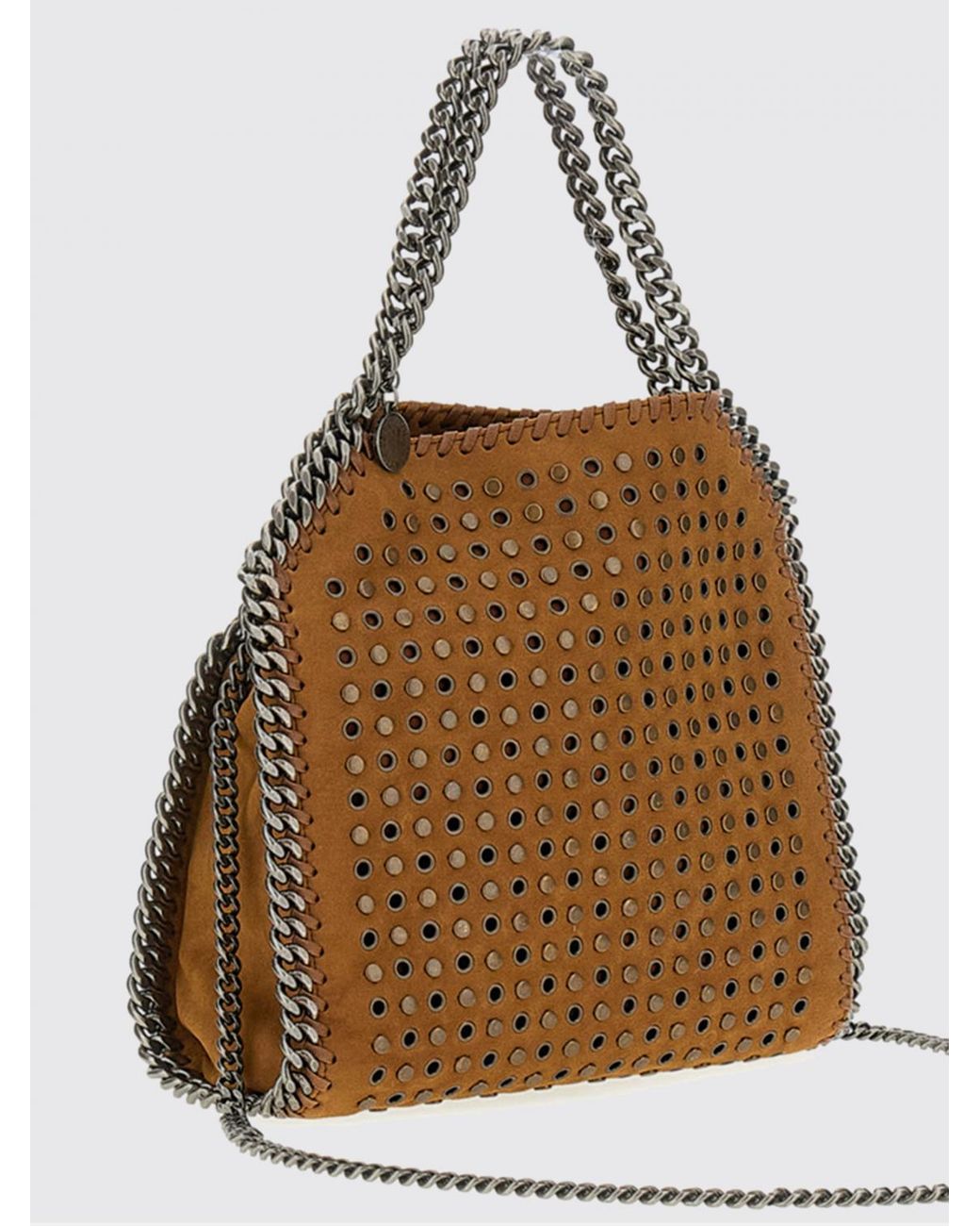Stella McCartney Brown Falabella Small Alter Mat Handbag With Chain Trims