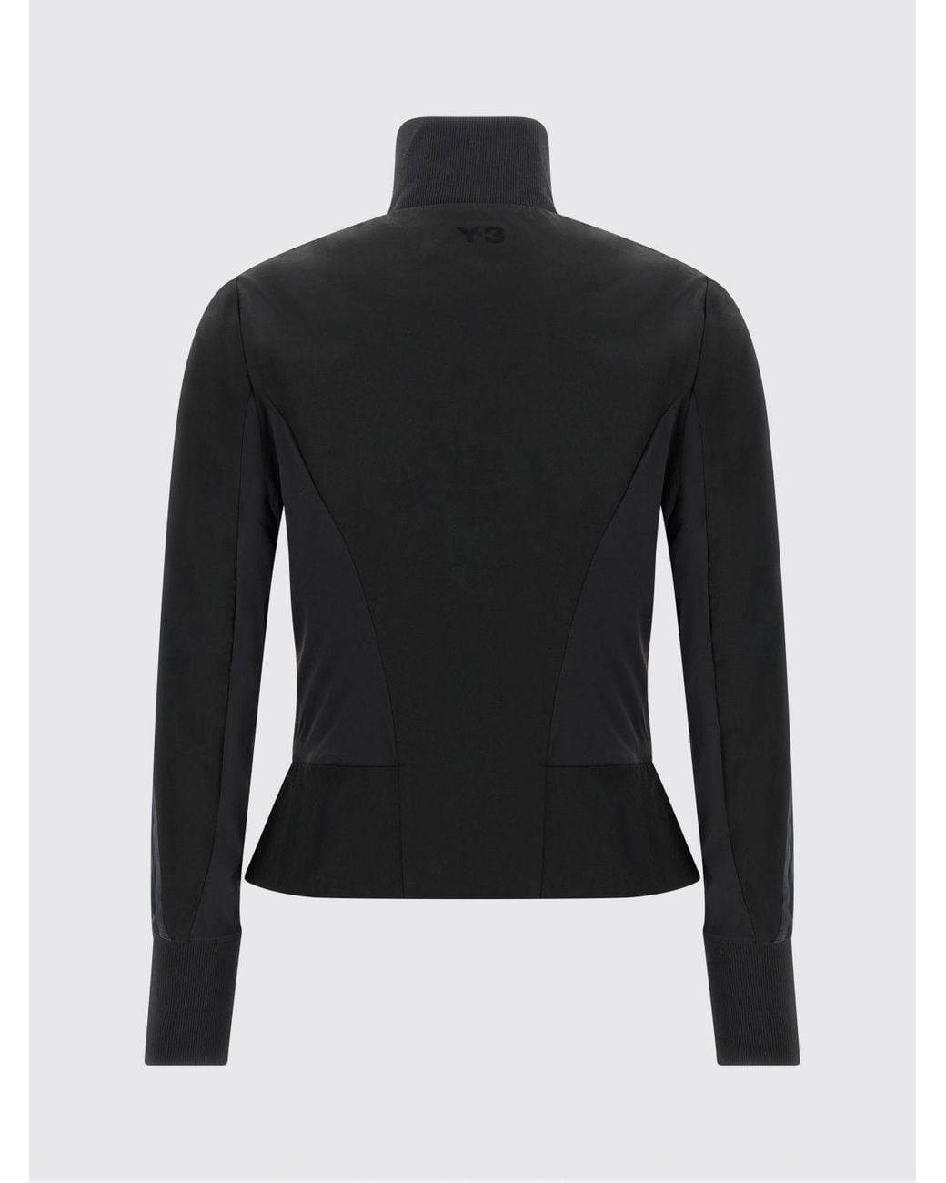 Y-3 Blue Slim Fit Cropped Technical Fabric Track Jacket With Turtleneck