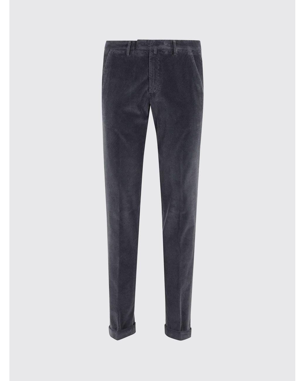 Briglia 1949 Blue Slim Fit Cotton Velvet Chino Trousers for men