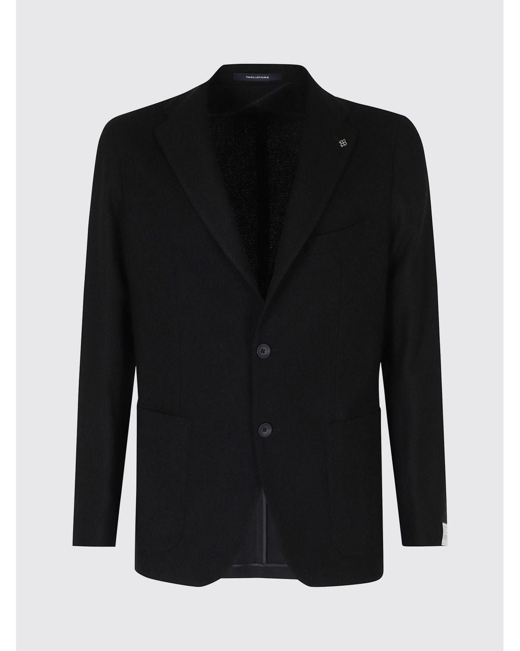 Tagliatore Blue Single-Breasted Wool And Cashmere Blazer With Peak Lapels for men