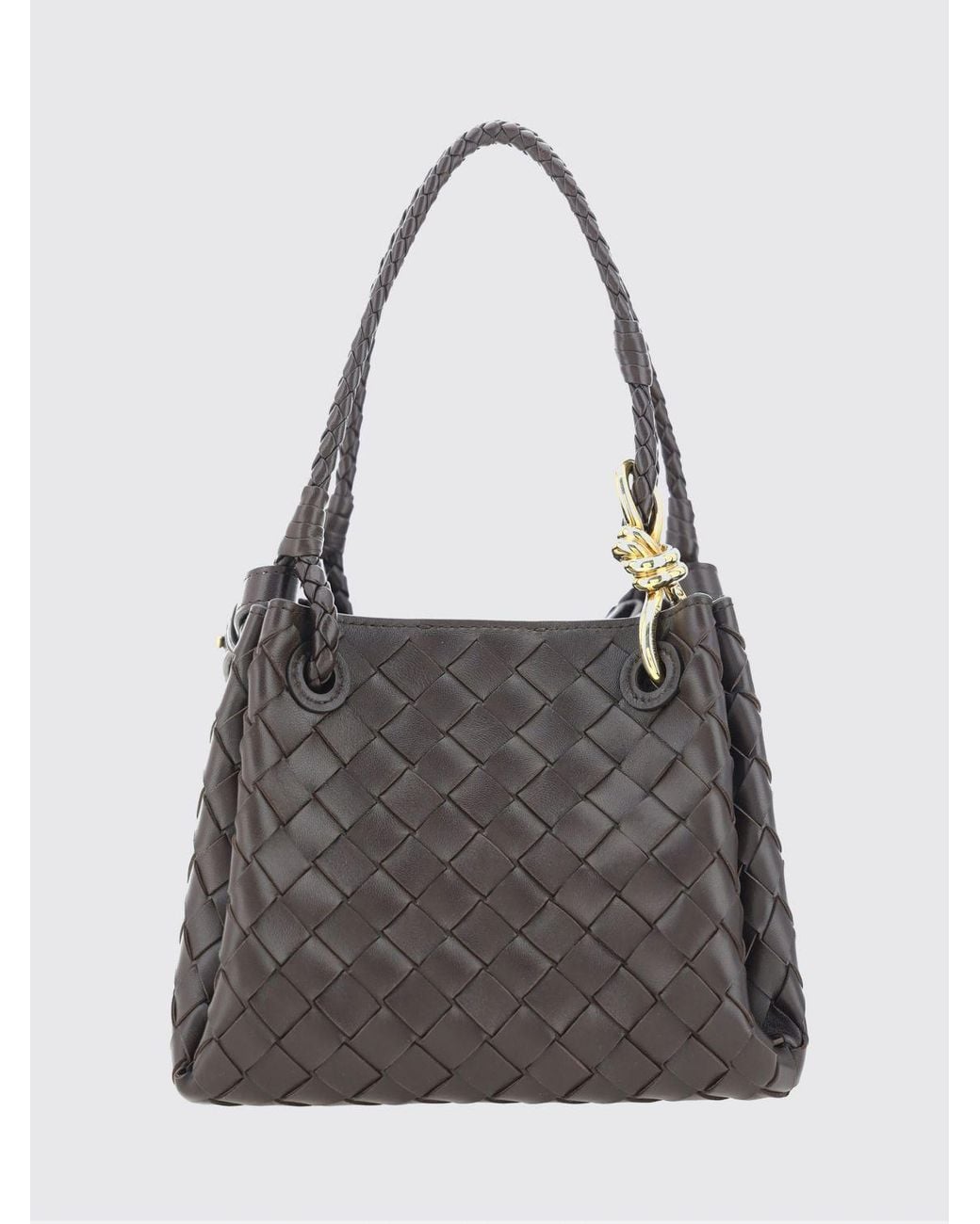 Bottega Veneta Gray Parachute Small Woven Leather Bag
