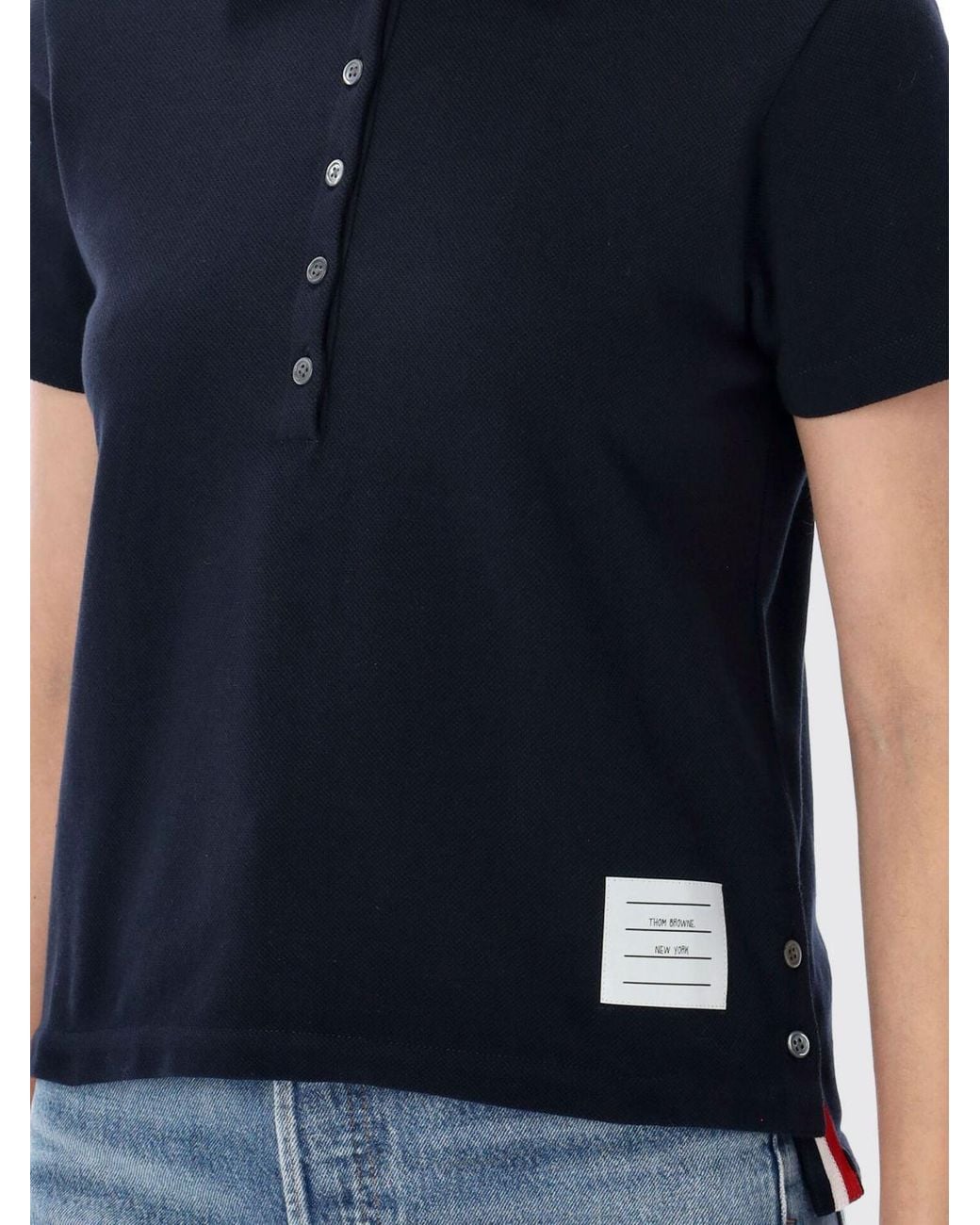 Thom Browne Blue 4-Bar Cotton Polo
