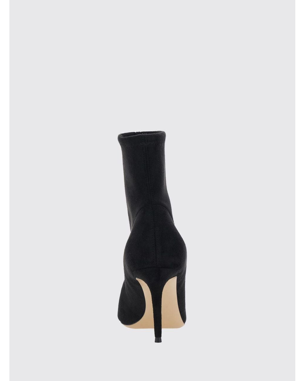 Casadei Black Julia Stretch Fabric Ankle Boots With Stiletto Heel And Almond Toe
