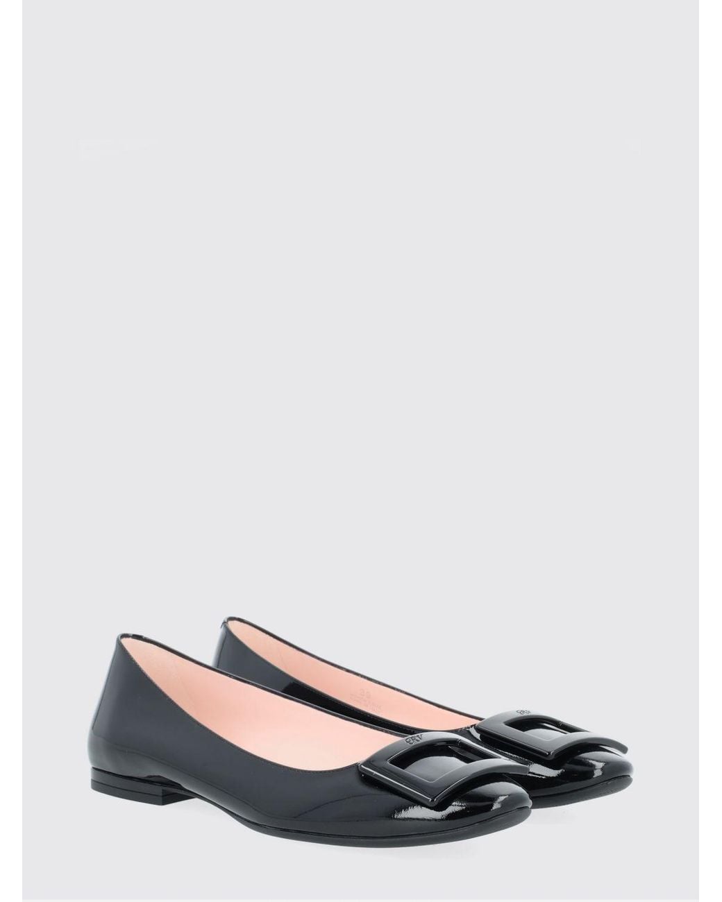 Roger Vivier Black U Look Patent Leather Ballerinas