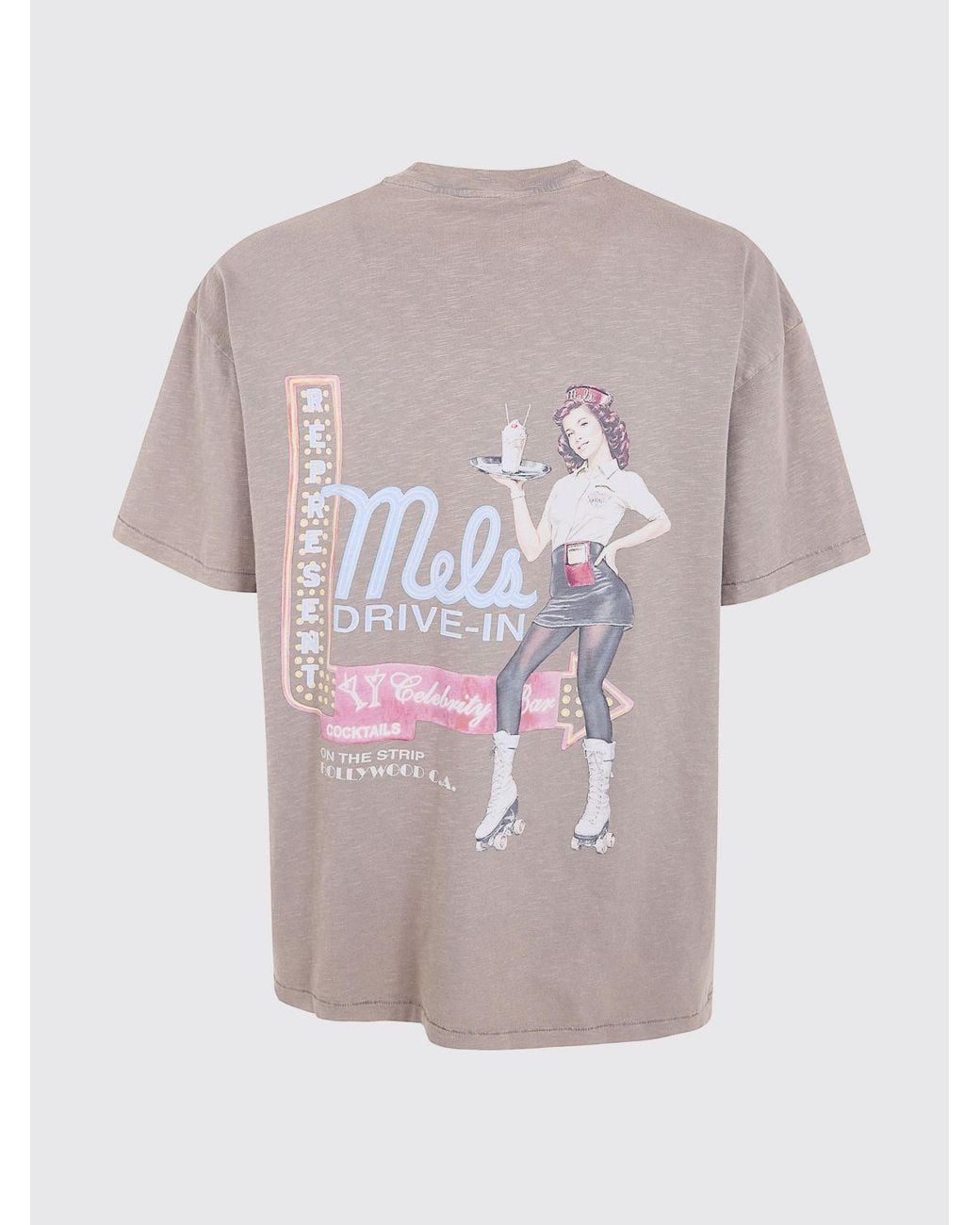 Represent Gray Mel's Diner X Cotton T-Shirt With Graphic Print for men
