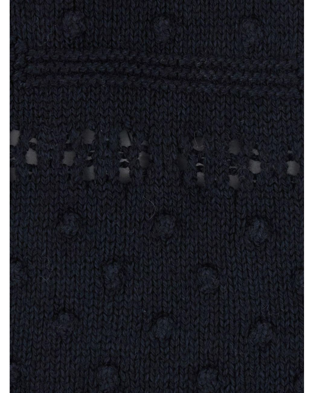 Isabel Marant Blue Wool And Cotton Blend Crewneck Jumper With Ribbed Trims