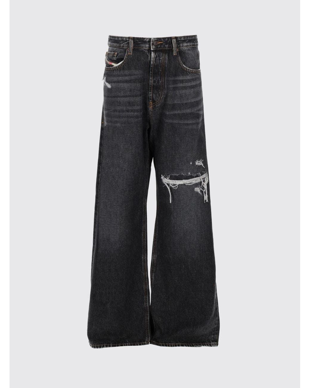 DIESEL Black D-Rise Wide-Leg Jeans for men