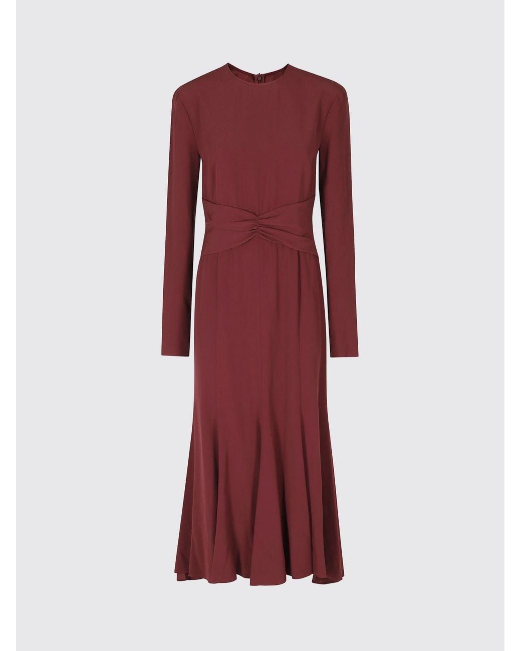 Alberta Ferretti Red Long-Sleeved A-Line Midi Ceremony Dress