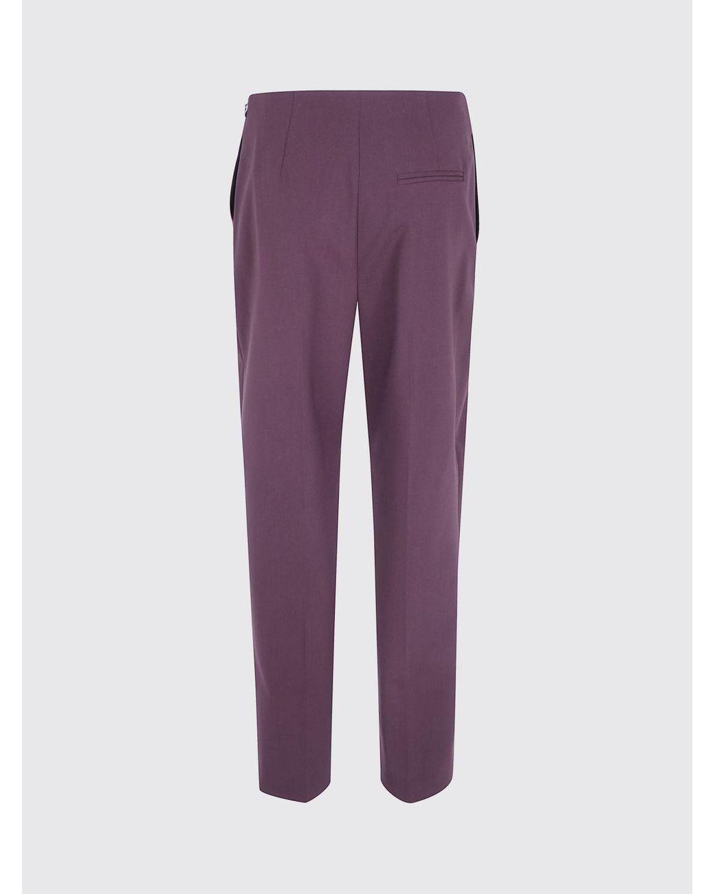 Alberta Ferretti Purple High-Waisted Skinny Trousers