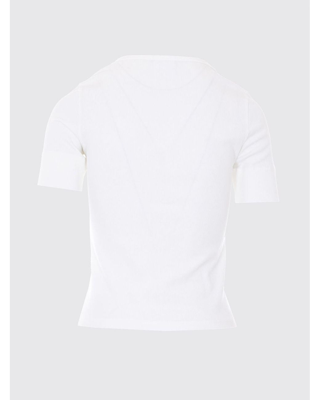 Courreges White Courr&Egrave	Ges Cotton T-Shirt With Logo