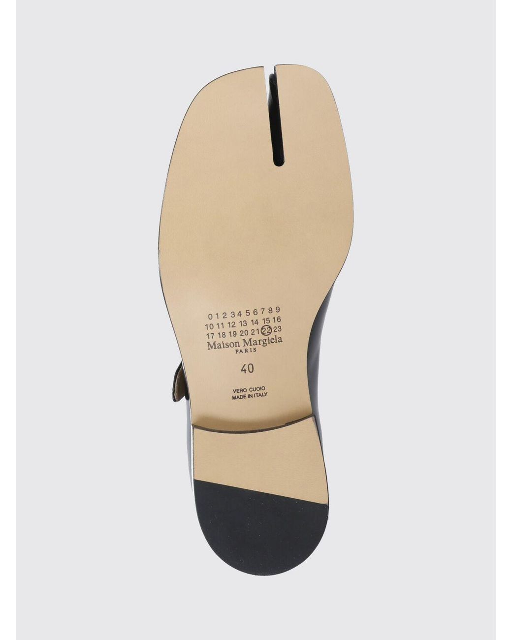 Maison Margiela White Brushed Leather Tabi Mary Jane Ballerina Flats