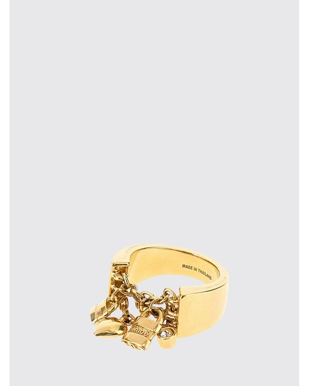 Chloé Metallic ChloÉ Paddington Brass Band Ring With Heart Charm