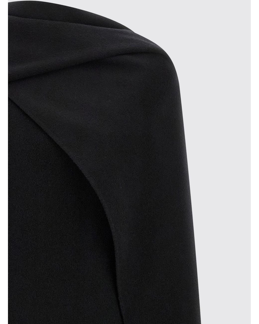 Khaite Black One-Shoulder Midi Dress