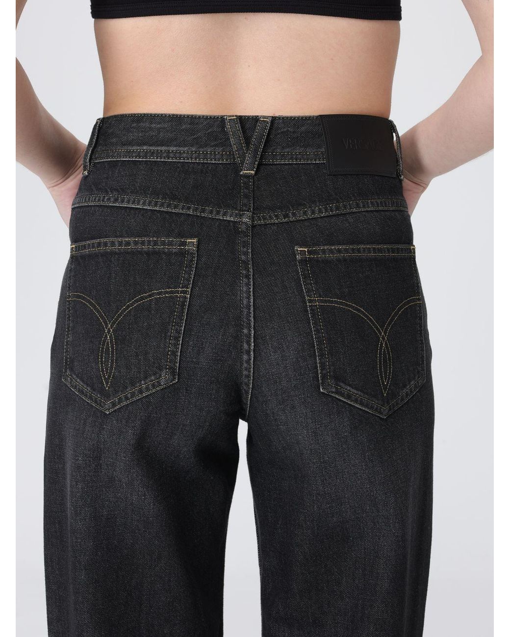 Jeans Rectos De 5 Bolsillos Versace de color Blue