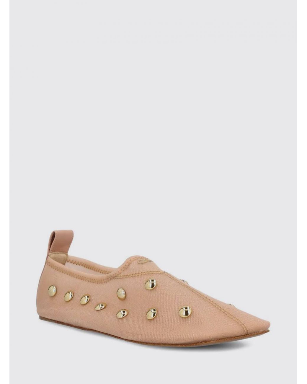 Chloé Natural ChloÉ Rita Canvas Ballerinas With Studs