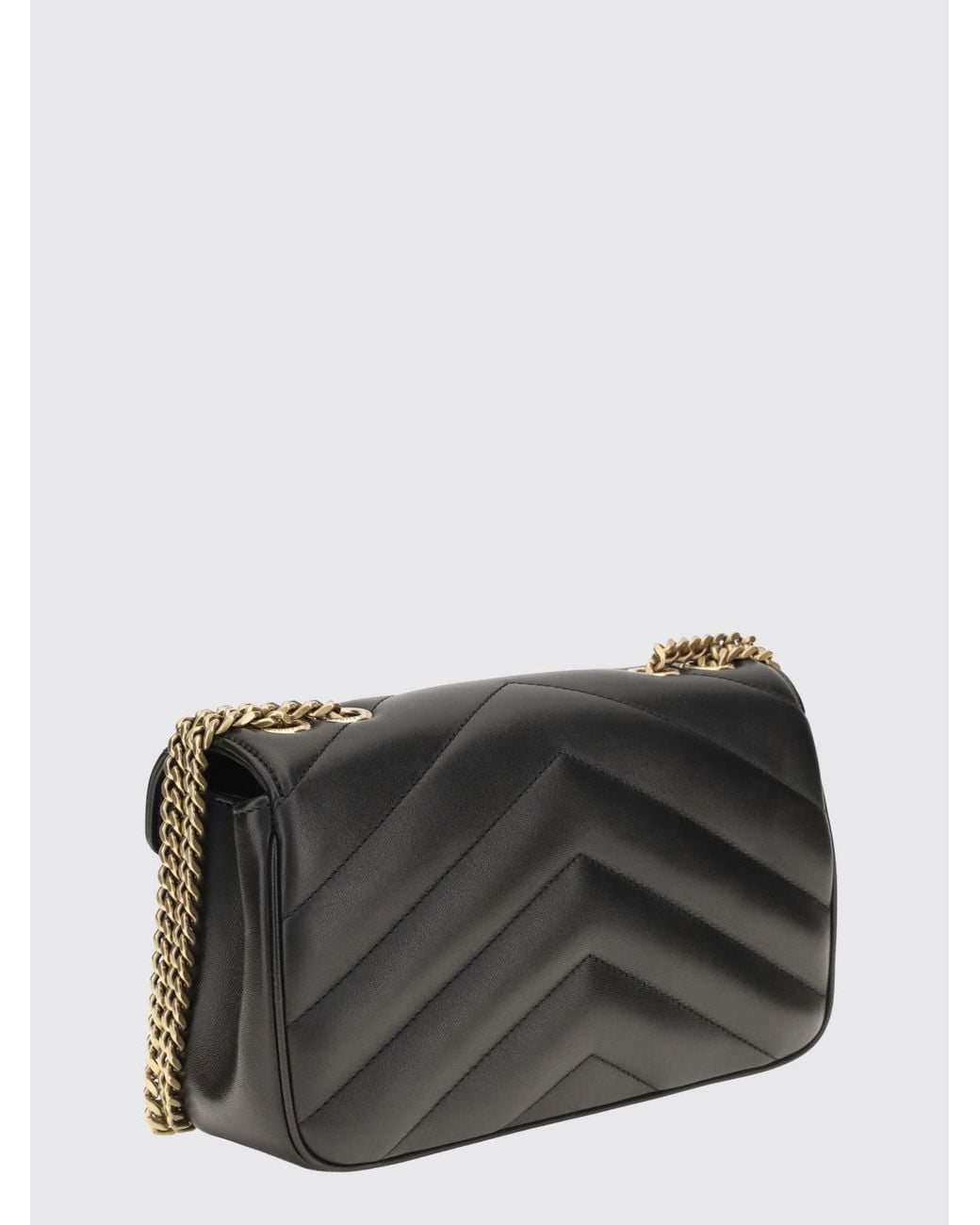 Saint Laurent Black Loulou Matelassé Leather Shoulder Bag With Chevron Quilting