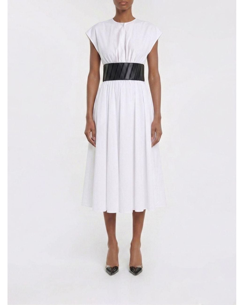 Alaïa White Cotton Midi Dress