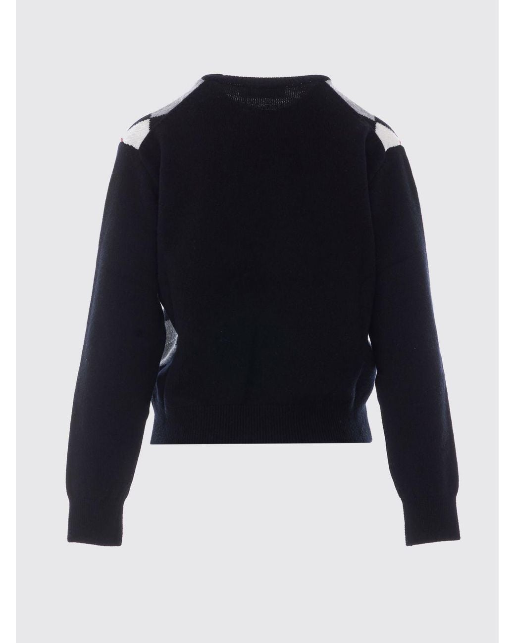 DUNST Blue Pure Wool Argyle Crewneck Jumper for men